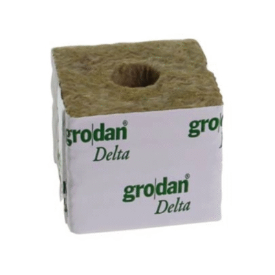 kostka wełny mineralnej 7.5x7.5x6.5cm z otworem 25mm