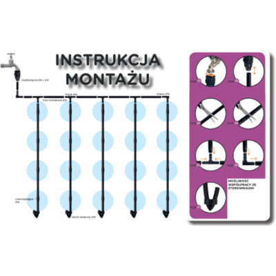linia kroplująca botanic 50 m² montaż