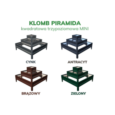 stalowy klomb piramida kwadrat botanic 3 poziomy