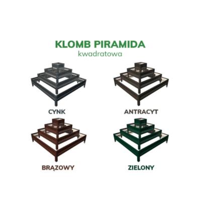 stalowy klomb piramida kwadrat botanic 4 poziomy