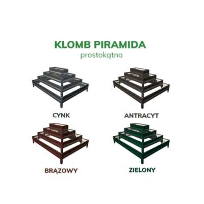 stalowy klomb piramida prostokat botanic