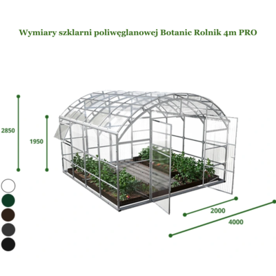 Szklarnia Botanic Rolnik 4M PRO wymiary