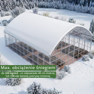 szklarnia botanic rolnik 8m obciążenie śniegiem max 220kg/mkw
