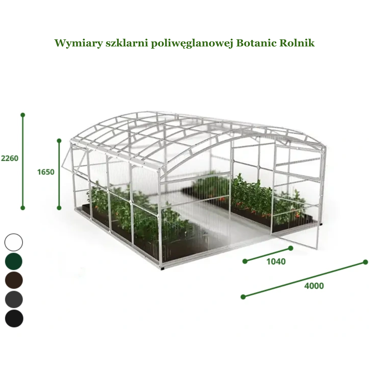 Szklarnia Botanic Rolnik wymiary