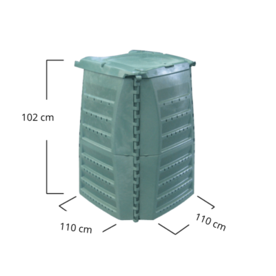 Kompostownik Thermo-Star ciemnozielony 600l - wymiary