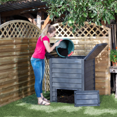 Komostownik Thermo-Wood ciemnobrązowy 400l lub 600l - otwarty