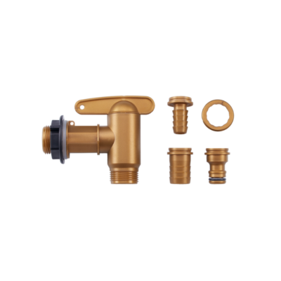 Plastikowy kranik AquaQuick 3/4" w zestawie z przyłaczami do węży ogrodowych