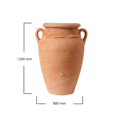 Zbiornik na deszczówkę Antique Amfora 360l z donicą wymiary