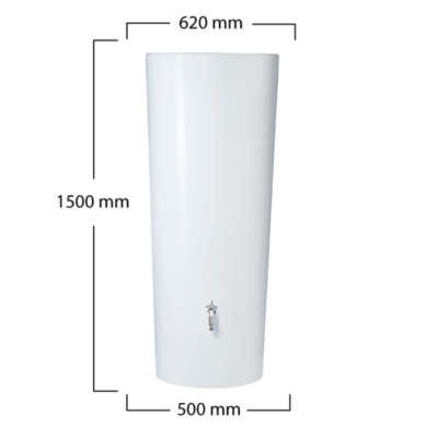 Zbiornik na deszczówkę Color 2w1 350l z donicą - wymiary