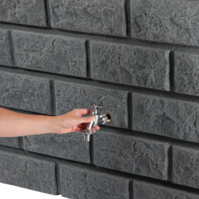 Zbiornik na deszczówkę Rocky 400l przyścienny montaż kranika