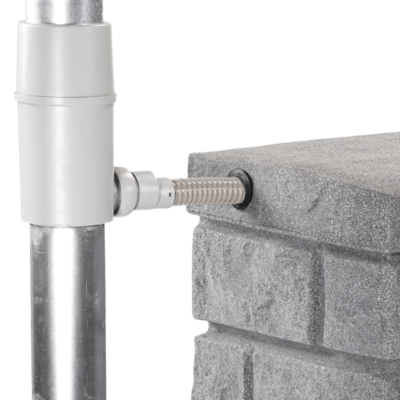 Zbiornik na deszczówkę Rocky 400l przyścienny podłączony do rynny